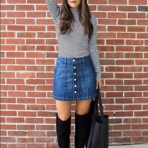 Cello Denim Button Up Skirt